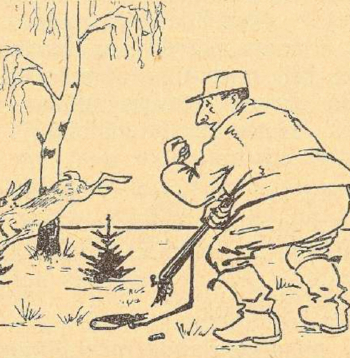 Ilustrācija izdevumā "Mednieks un Makšķernieks", 1939. gada 1. februāris.