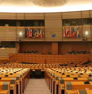Eiroparlamenta zāle. Brisele.