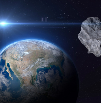 Zeme un asteroīds. Ilustratīvs attēls.