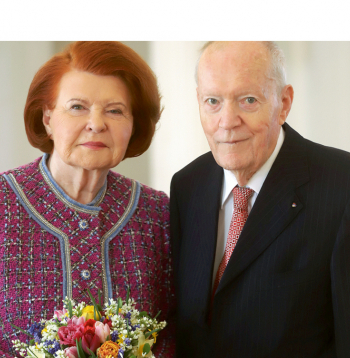 Vaira Vīķe-Freiberga ar dzīvesbiedru Imantu Freibergu.