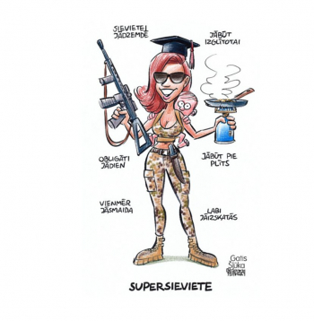 Zīmē Gatis Šļūka. Supersieviete