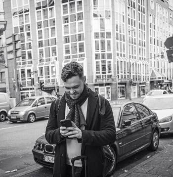 Frankfurtes ielas, galerijas, arhitektūra. Grāmatu tirgus. Vācija. 