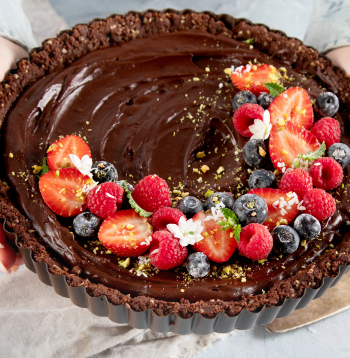 Šokolādes tarte.