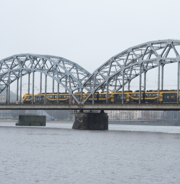 "Rail Baltica" tilta pār Daugavu būvniecības darbi.