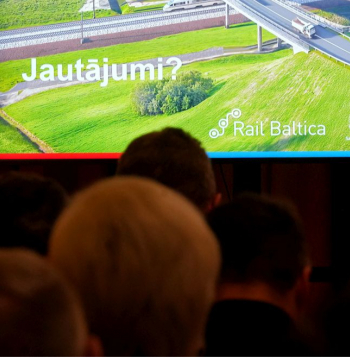 "Rail Baltica" pamattrases būvniecības informatīvās dienas Iecavas kultūras namā.