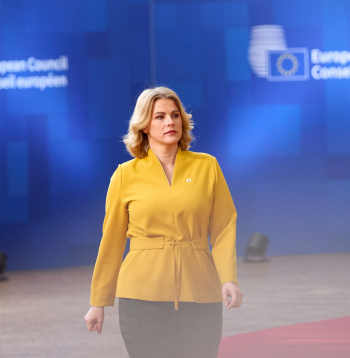 Evika Siliņa Briselē.