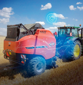 'Kuhn VB 7100 GPS' rituļu prese. 
