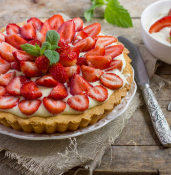 Zemeņu tarte.