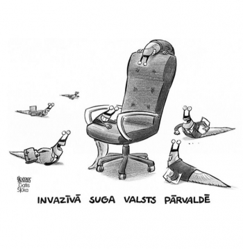 Zīmē Gatis Šļūka. Invazīvā suga valsts pārvaldē