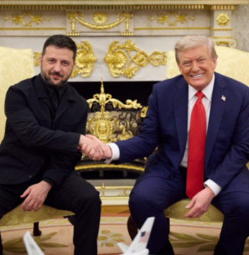 Ukrainas prezidents Volodimirs Zelenskis un ASV prezidents Donalds Tramps.
