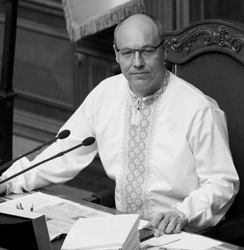 Andrijs Parubijs Augstākās Radas spīkera amatā 2019. gada maijā.