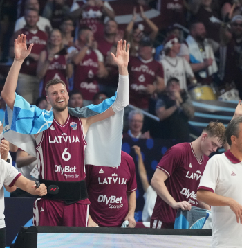Eiropas čempionāta finālturnīra A apakšgrupas spēle basketbolā vīriešiem starp Latvijas un Čehijas valstsvienībām "Xiaomi arēnā".