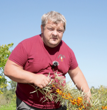 Raimonds Lignickis: "Vācam smiltsērkšķus. Tos no lauka vedam uz saldētavu, kuru dienas laikā "baro" saules paneļu ražotā elektroenerģija."