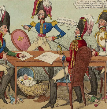 "Svētās savienības" dalībnieki. 19. gs. sākuma karikatūra.