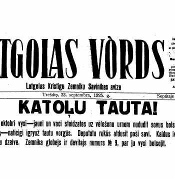 Avīzes “Latgolas Vōrds” galvene.