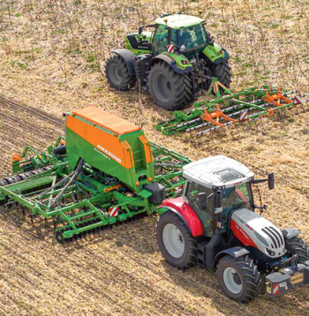 'Amazone Cut'n Sow' sistēma darbībā.