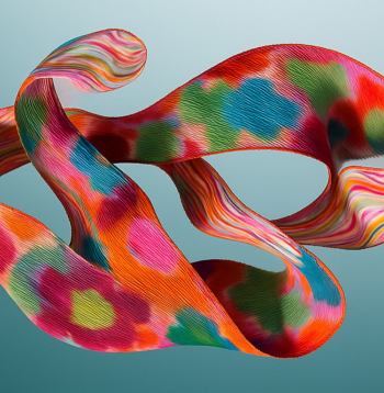 Mūsdienīga krāsu palete svārstās no vienkāršiem toņiem līdz digitāliem uzplaiksnījumiem: smilšu, māla, kvēpu, olīvu un koku mizas toņi rada stabilitāti un saikni ar dabu. Tomēr šo dabisko mieru apzināti izjauc asi, sintētiski akcenti, piemēram, skābi zaļa, digitāla ceriņkrāsa un spilgta ekrāna zila krāsa. Šīs it kā "kļūmes" bagātina krāsu shēmu un ievieš tajā arī pa kādam spilgtam "paziņojumam". Darbs "Alcova x Heimtextil", attēli veidoti, izmantojot "ChatGPT 4.0".