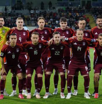 Latvijas vīriešu futbola izlase 2025. gada 10. jūnijā.