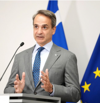 Grieķijas premjerministrs Kirjaks Micotakis. 