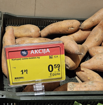 Saldie kartupeļi Batātes (Ēģipte). Maxima, Latgales iela 118.