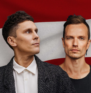 Jānis Šipkēvics (no kreisās) un Reinis Sējāns Liepājas koncertzālē "Lielais dzintars" piedalīsies projektā "Ieklausies Dvēseļu putenī".