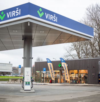 Jaunā "Virši-A" degvielas uzpildes stacija Kuldīgā.