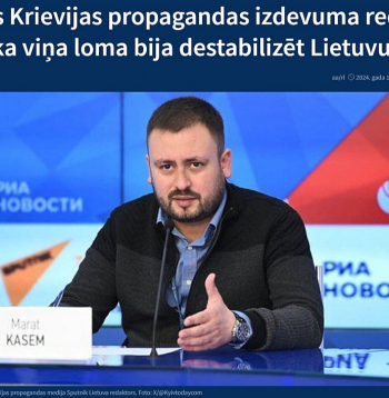 Pagājušā gada pavasarī Austrumeiropas valstu medijus aplidoja bijušā "Sputnik Lietuva" galvenā redaktora Marata Kasema publiskā grēksūdze. Attēlā – Polijas medija "TWP World" publikācijas pieteikums.