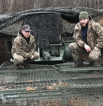 Ukrainas Nacionālās gvardes brigādes "Rubiž" bataljona "Svoboda" karavīri.