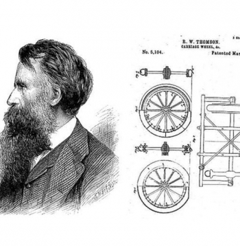 R. V. Tomsons un viņa riteņa ASV patents. R. V. Tomsons un viņa riteņa ASV patents.