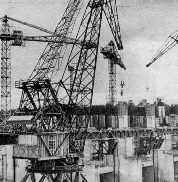 Pļaviņu HES būvlaukums 1964. gadā.