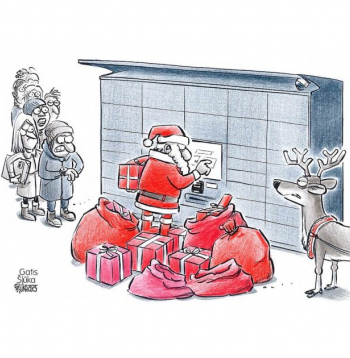 Zīmē Gatis Šļūka. Priecīgus Ziemassvētkus!