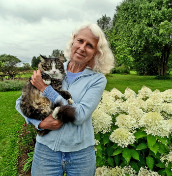 Guna Skujiņa ar ģimenes mīluli Pablo.