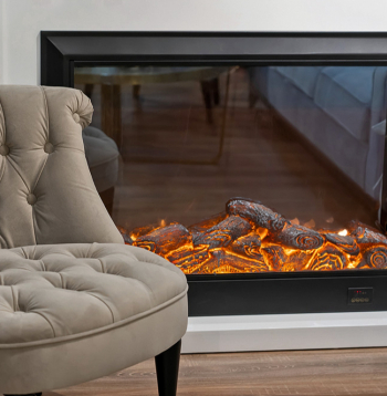 Iebūvējams elektriskais kamīns.