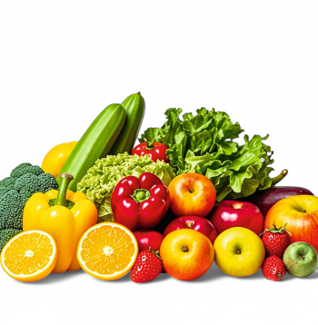 Augļi un dārzeņi.