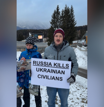 Ekrānuzņēmums no protesta video.