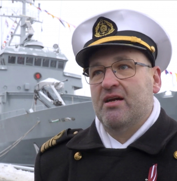 Jānis Auce, NBS Jūras spēku Mīnu kuģu eskadras komandieris.