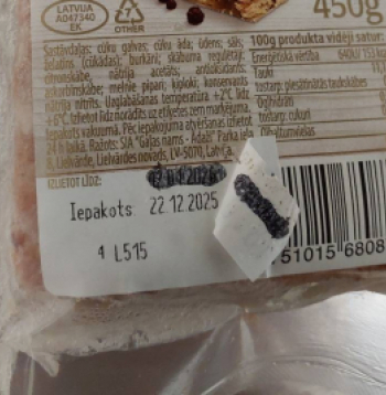 PVD konstatē viltotus derīguma termiņus produktiem veikalā "Mere".