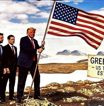 Donalds Tramps un Grenlande. 