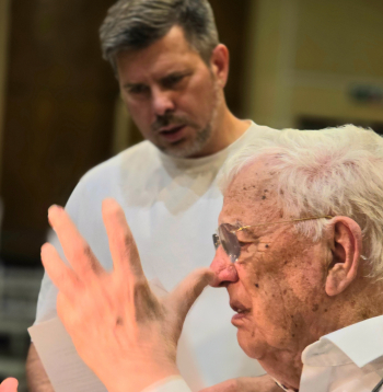 Intars Busulis un Raimonds Pauls.