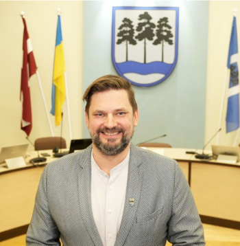 Ogres novada domes priekšsēdētājs Andris Krauja pēc ievēlēšanas amatā.