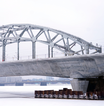 "Rail Baltica" tilta balsts Daugavā.