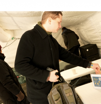 Labdarības akcijas "Siltums Ukrainai no Latvijas" atklāšanas pasākums.