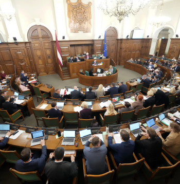 Saeimas sēžu zāle.