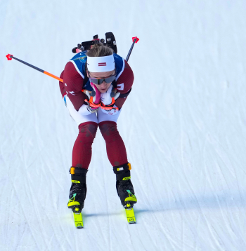 Biatloniste Baiba Bendika biatlona jauktajā stafetē 2026. gada Milānas un Kortīnas ziemas olimpiskajās spēlēs Itālijā.