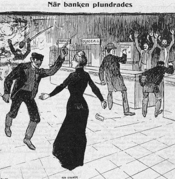 Laupīšanas atainojums Somijas zviedru presē.