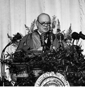 V. Čērčila uzstāšanās Fultonā.