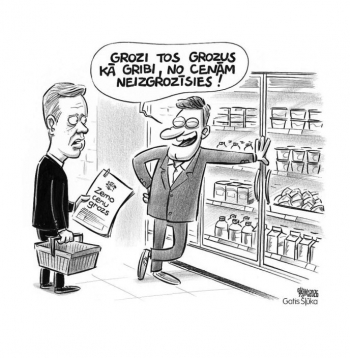 Zīmē Gatis Šļūka. Grozi kā gribi — no cenām neizgrozīsies!