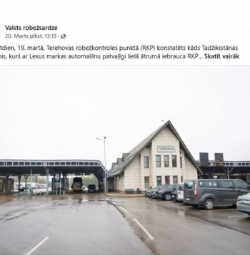 Ekrānuzņēmums no Valsts robežsardzes ieraksta soctīklos.