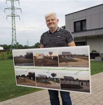 Staņislavs Gendelis, LU vadošais pētnieks pie savas savrupmājas, kura pērn ieguvusi pirmo vietu konkursa nominācijā "Energoefektīvākā savrupmāja Latvijā", ir gandarīts: "Projektēšanā ieguldītais darbs atmaksājas."