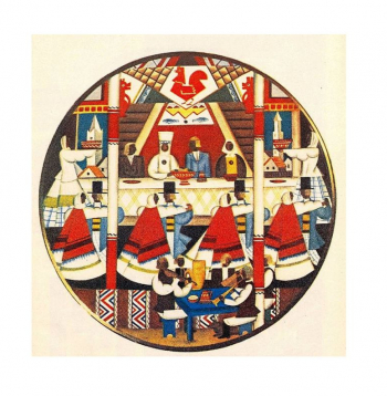 R. Sutas apgleznotais šķīvis "Kāzas".